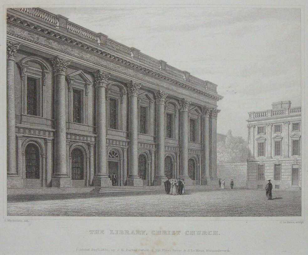 Print - The Library. Christ Church. - Le